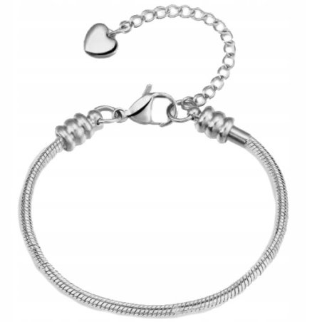 Bransoletka modułowa do charmsów stal szlachetna chirurgiczna 316L 19 cm