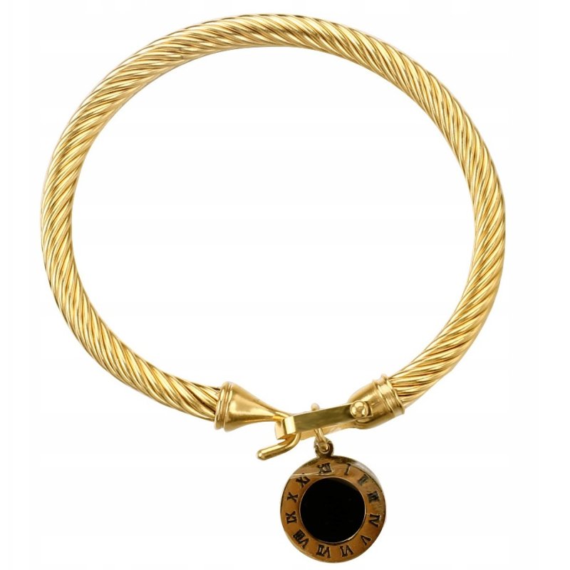 Bransoletka pozłacana sztywna stal szlachetna chirurgiczna 316L na Święta