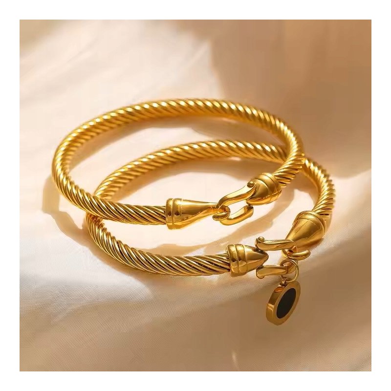 Bransoletka pozłacana sztywna stal szlachetna chirurgiczna 316L na Święta