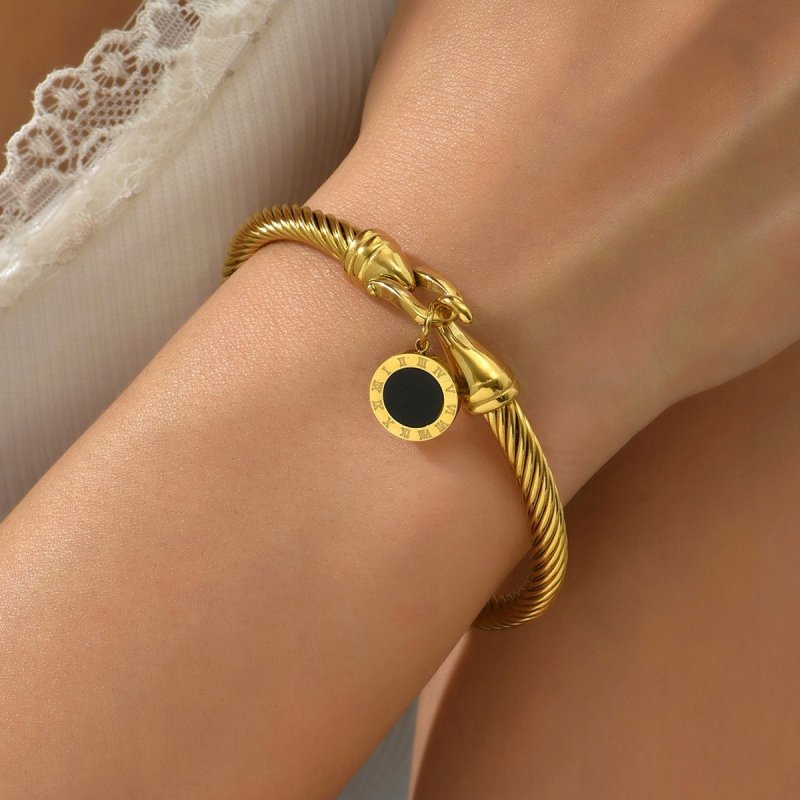 Bransoletka pozłacana sztywna stal szlachetna chirurgiczna 316L na Święta