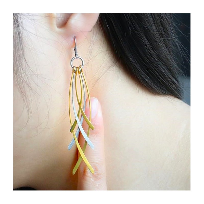 Srebrne kolczyki wiszące listki piórka długie pozłacane angielskie na Walentynki