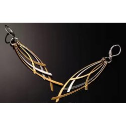 Srebrne kolczyki wiszące listki piórka długie pozłacane angielskie na Walentynki