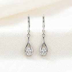 Srebrne kolczyki długie kolczyki wiszące srebro próba 925 damskie rodowane