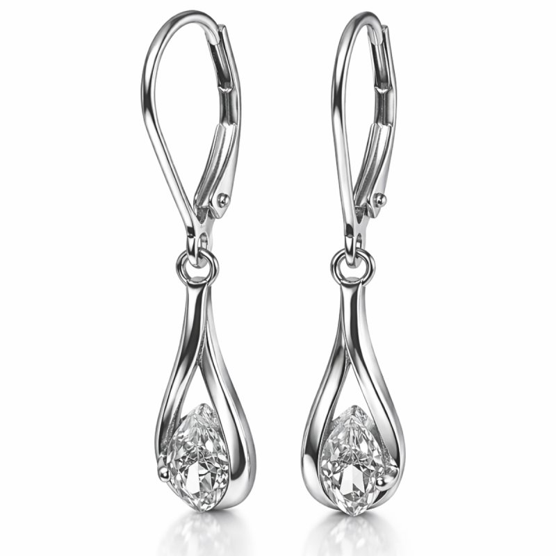 Srebrne kolczyki długie kolczyki wiszące srebro próba 925 damskie rodowane