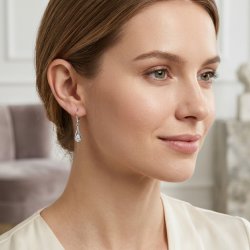 Srebrne kolczyki długie kolczyki wiszące srebro próba 925 damskie rodowane