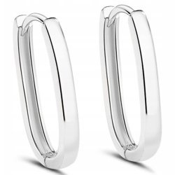 Srebrne kolczyki gładkie prostokątne koła stal szlachetna 316L