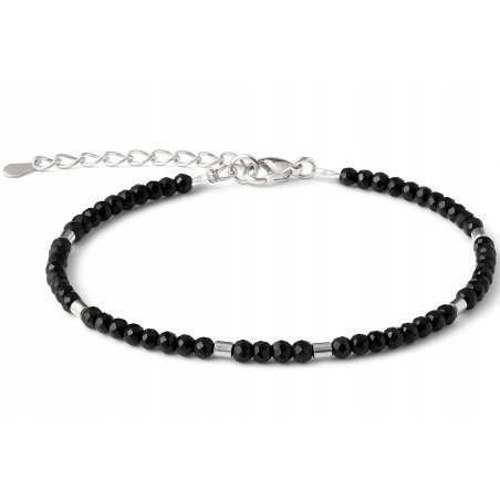 Bransoletka damska ochronna turmalin stal chirurgiczna szlachetna 316L