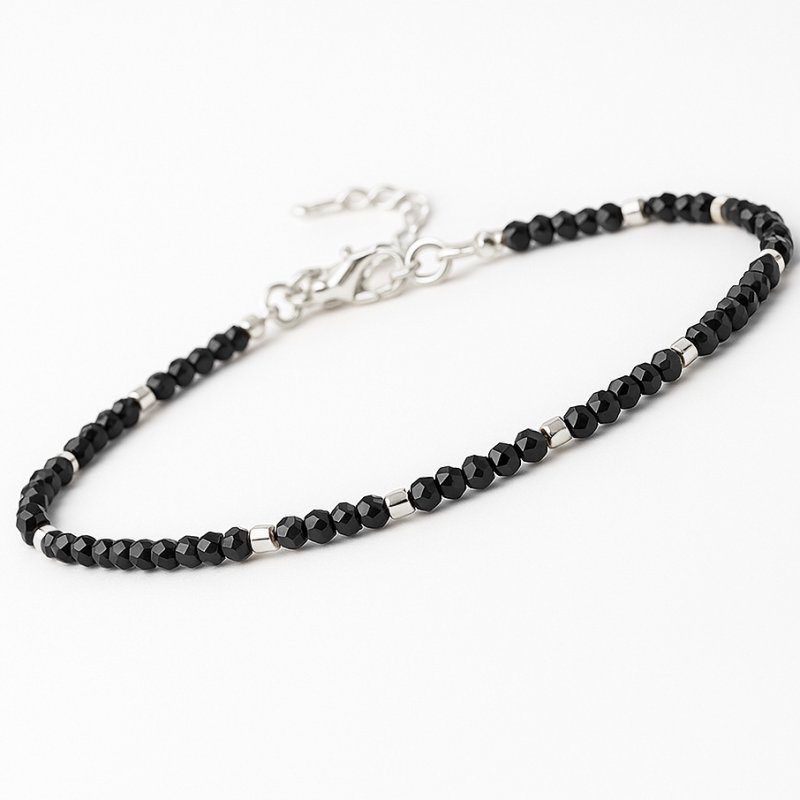 Bransoletka damska ochronna turmalin stal chirurgiczna szlachetna 316L