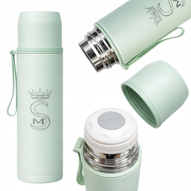 Termos turystyczny kubek próżniowy szczelny stalowy 500 ml miętowy