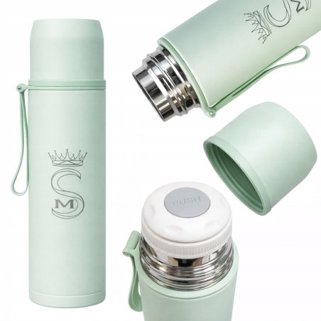 Termos turystyczny kubek próżniowy szczelny stalowy 500 ml miętowy