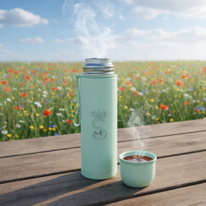 Termos turystyczny kubek próżniowy szczelny stalowy 500 ml miętowy