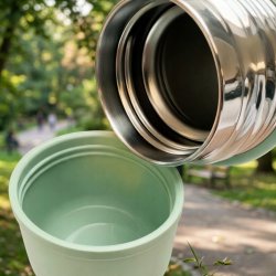 Termos turystyczny kubek próżniowy szczelny stalowy 500 ml miętowy