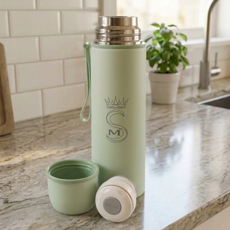 Termos turystyczny kubek próżniowy szczelny stalowy 500 ml miętowy