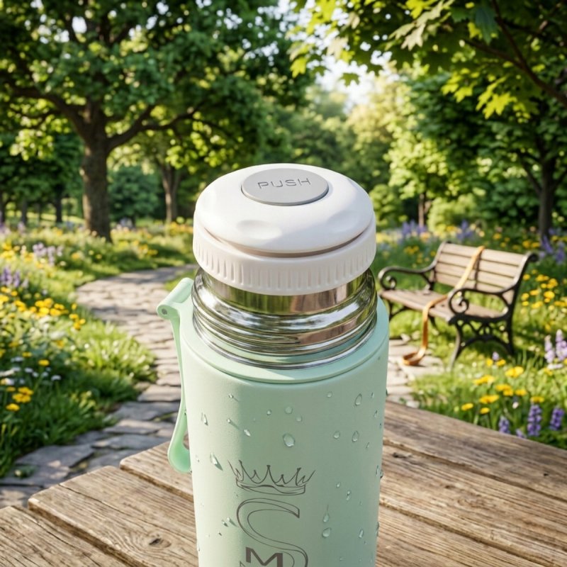 Termos turystyczny kubek próżniowy szczelny stalowy 500 ml miętowy