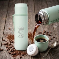 Termos turystyczny kubek próżniowy szczelny stalowy 500 ml miętowy