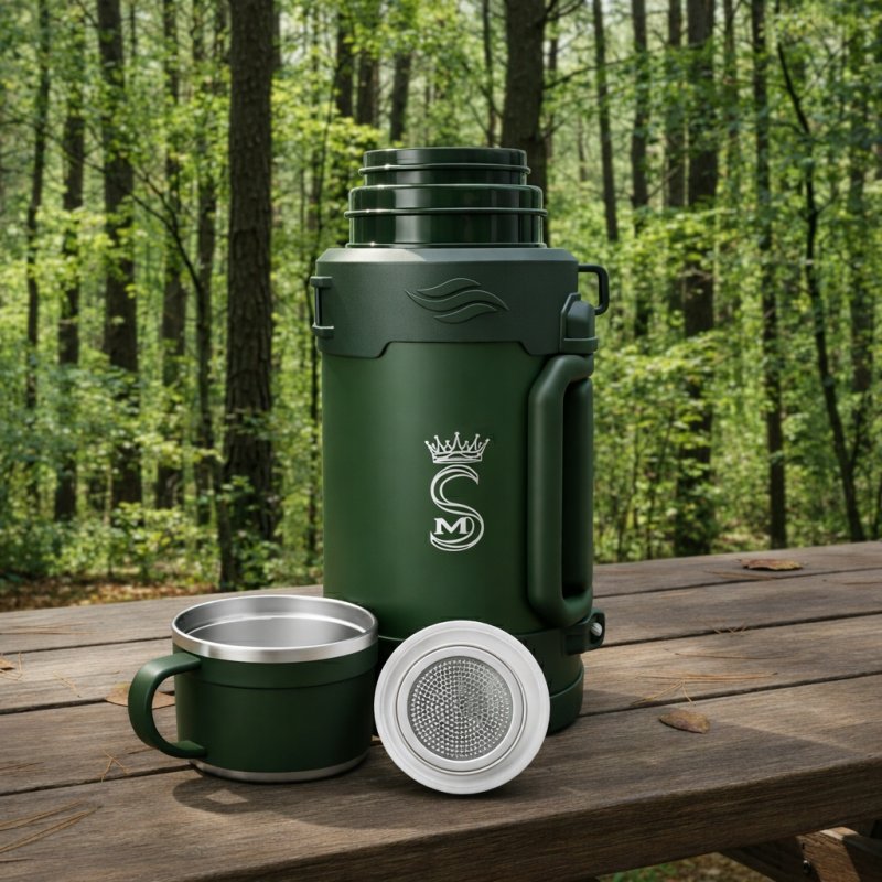 Duży termos wojskowy militarny turystyczny próżniowy stal szlachetna 1700ml