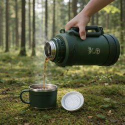 Duży termos wojskowy militarny turystyczny próżniowy stal szlachetna 1700ml