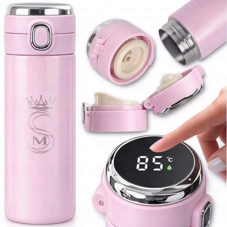 Kubek termiczny termos do kawy herbaty ustnik 400ml wyświetlacz LCD