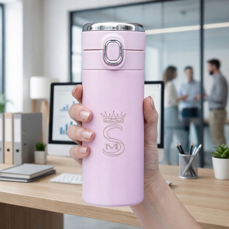 Kubek termiczny termos do kawy herbaty ustnik 400ml wyświetlacz LCD