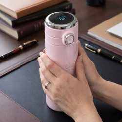 Kubek termiczny termos do kawy herbaty ustnik 400ml wyświetlacz LCD