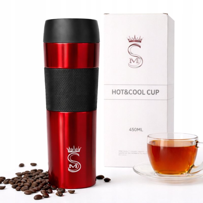 Kubek termiczny termos turystyczny próżniowy szczelny stalowy 450 ml