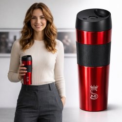 Kubek termiczny termos turystyczny próżniowy szczelny stalowy 450 ml