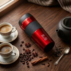 Kubek termiczny termos turystyczny próżniowy szczelny stalowy 450 ml