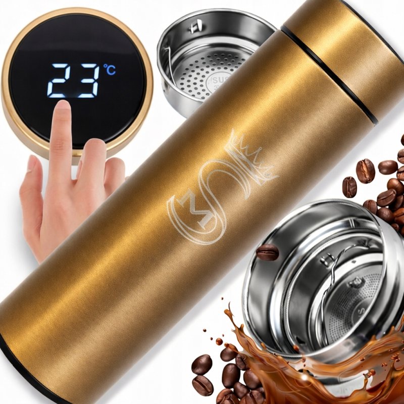 Kubek termiczny termos do kawy herbaty 500 ml wyświetlacz LCD szczelny