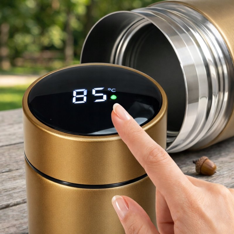 Kubek termiczny termos do kawy herbaty 500 ml wyświetlacz LCD szczelny