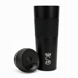 Kubek termiczny termos turystyczny próżniowy szczelny stalowy 450 ml czarny