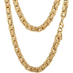 Naszyjnik pancerka splot bizantyjski królewski pozłacany 8 mm 60 cm 316L