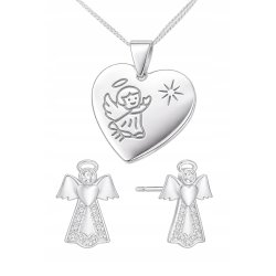 copy of Komplet biżuterii srebrnej aniołek serce na komunię chrzest srebro 925