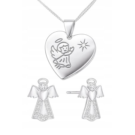 copy of Komplet biżuterii srebrnej aniołek serce na komunię chrzest srebro 925