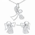 Komplet biżuterii srebrnej aniołek na komunię chrzest srebro 925