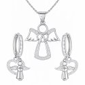 Komplet biżuterii srebrnej aniołki na komunię chrzest srebro 925