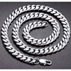 Łańcuszek męski srebrny łańcuch pancerka 8 mm 50 cm diamentowany 316L