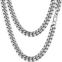 Łańcuszek męski srebrny łańcuch pancerka 8 mm 55 cm diamentowany 316L