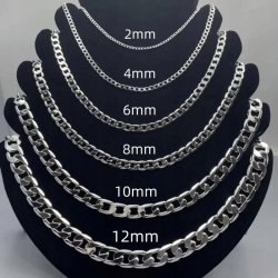 Szeroki srebrny łańcuszek męski pancerka stal szlachetna 10 mm 60 cm