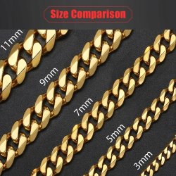 Łańcuszek męski łańcuch pancerka pozłacana 10 mm 55 cm diamentowany 316L