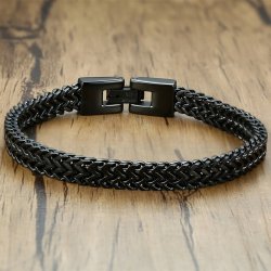 Bransoletka męska na rękę stal szlachetna chirurgiczna czarna 21 cm