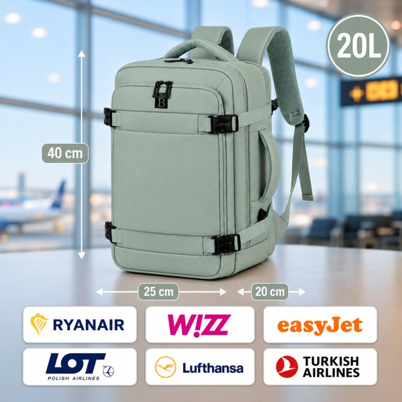 Plecak do samolotu bagaż podręczny 40x25x20 Ryanair Wizz Air kabinowy 20L