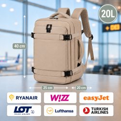 Plecak do samolotu bagaż podręczny 40x25x20 Ryanair Wizz Air kabinowy 20L