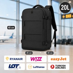 Plecak do samolotu bagaż podręczny 40x25x20 WizzAir Ryanair kabinowy 20 USB