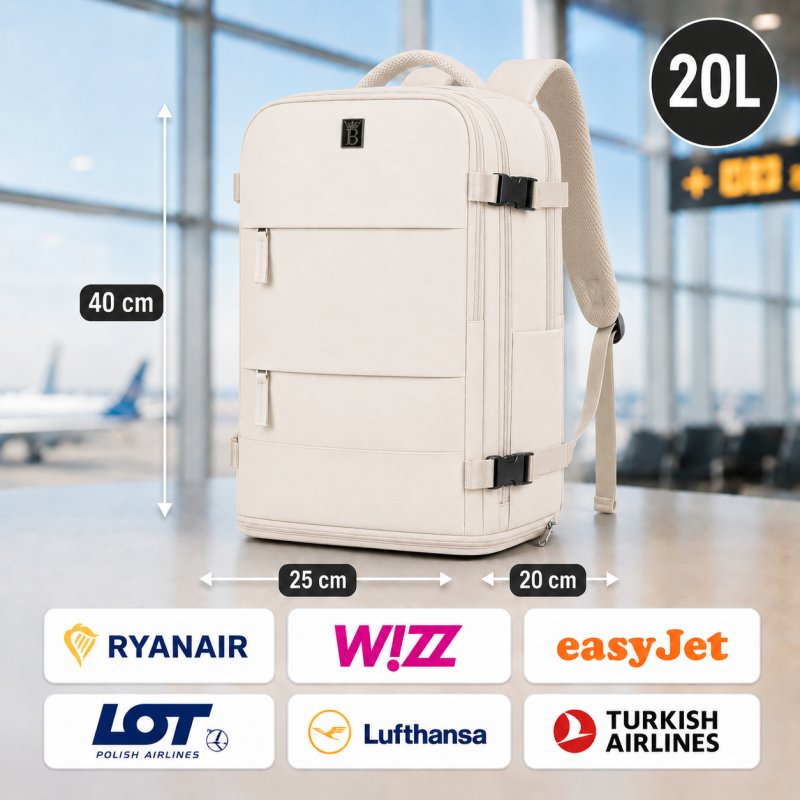 Plecak do samolotu bagaż podręczny 40x25x20 kabinowy Wizz Air Ryanair 20L
