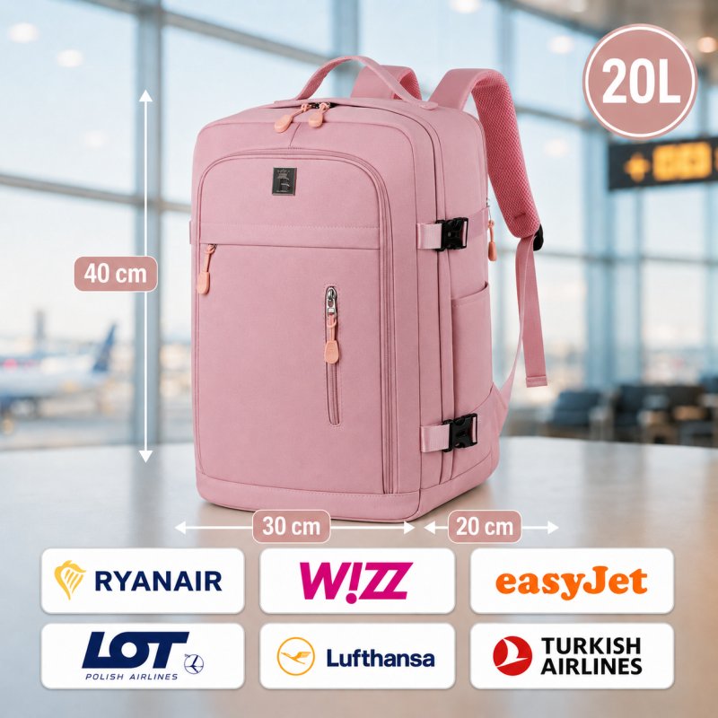 Plecak do samolotu bagaż podręczny 40x30x20 Ryanair Wizz Air kabinowy 20L