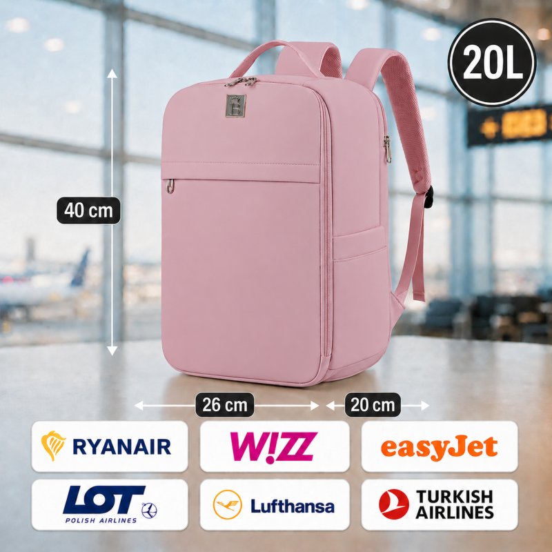 Plecak Do Samolotu Podróżny 40x20x25 MOCNY RYANAIR Bagaż Podręczny Kabinowy