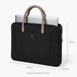 Czarna etui torba teczka na laptopa 15,6-16,1" wodoodporna