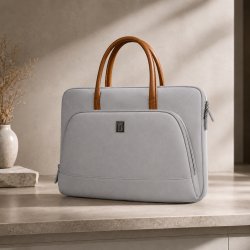 Szare etui torba teczka na laptopa 15,6-16,1" wodoodporna