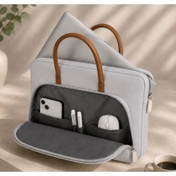 Szare etui torba teczka na laptopa 15,6-16,1" wodoodporna