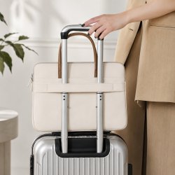 Kremowe beżowe etui torba teczka na laptopa 15,6-16,1" wodoodporna